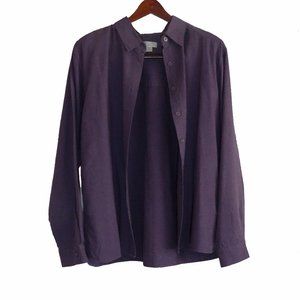 Christopher & Banks Lavender Rayon Linen Blend Long Sleeve Blouse Extra Large